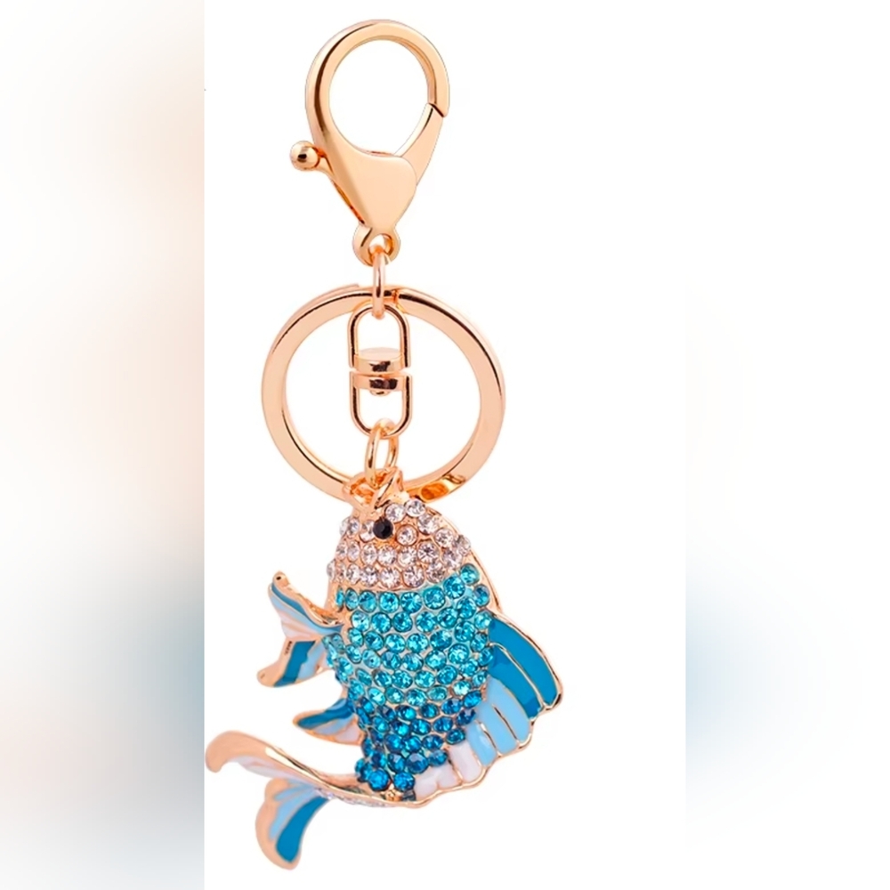 Aquatic Blue and Gold Fish Charm - Picture 6 of 6